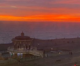 Red sunset over the bandstand